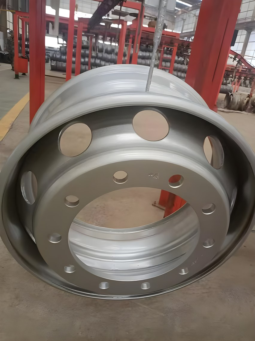 Steel wheel on the production line